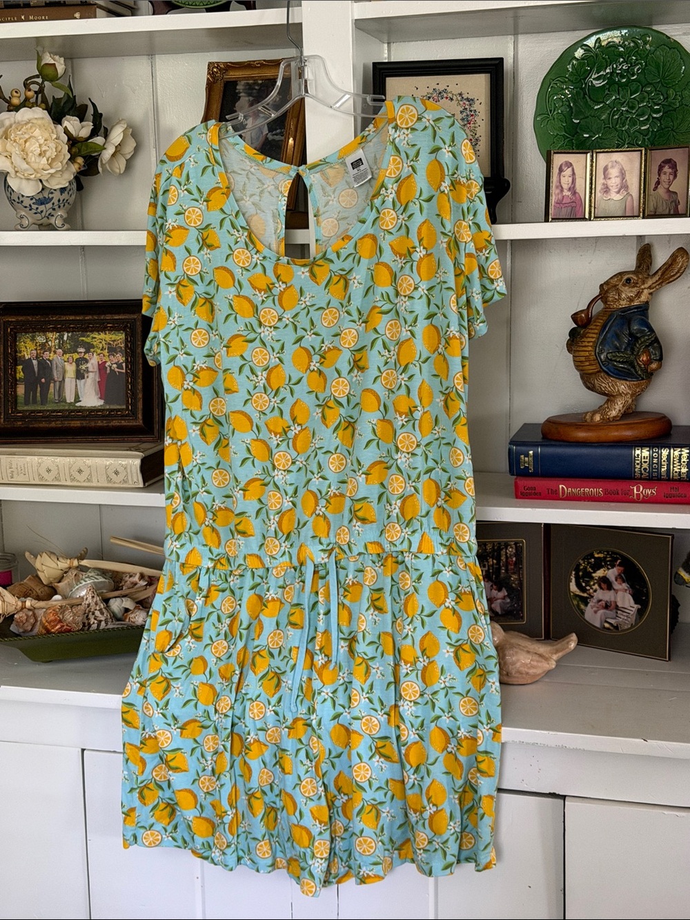 ALEX'S LEMONADE STAND WOMENS SHORT SLEEVE ROMPER XL Lemon Fruit Floral Print